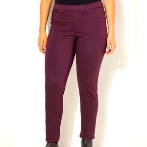 Ulla Popken Sienna Slim Jeggings in Plum
